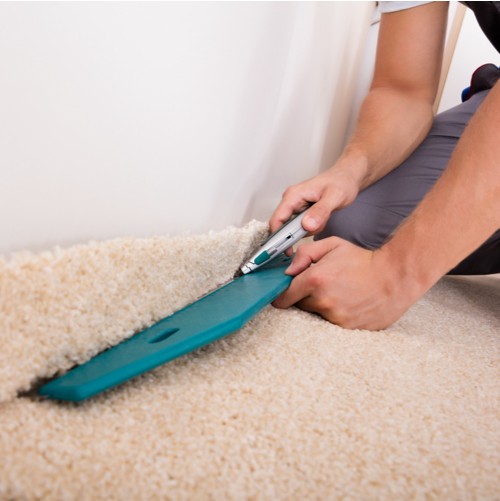 During Carpet Install | Hubbard Flooring Studio
