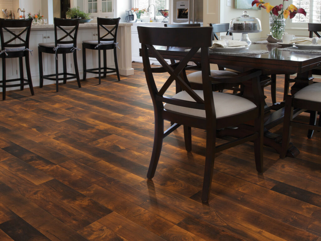 Dining room laminate flooring | Hubbard Flooring Studio