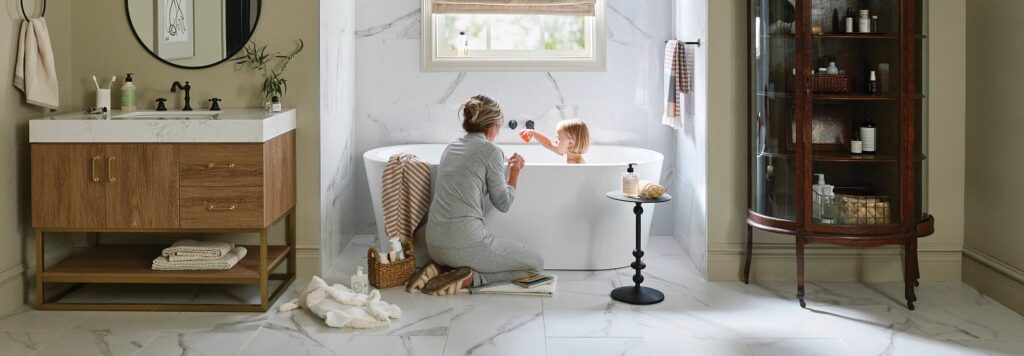 Bathroom tile flooring | Hubbard Flooring Studio